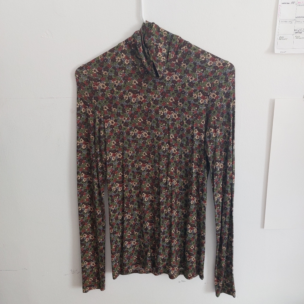 Sonia Rykiel floral stretch turtleneck